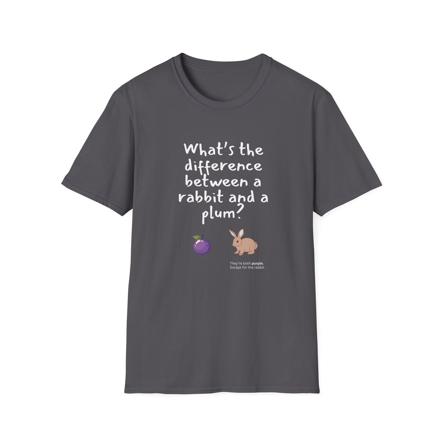 Rabbit and Plum joke - Unisex Softstyle T-Shirt