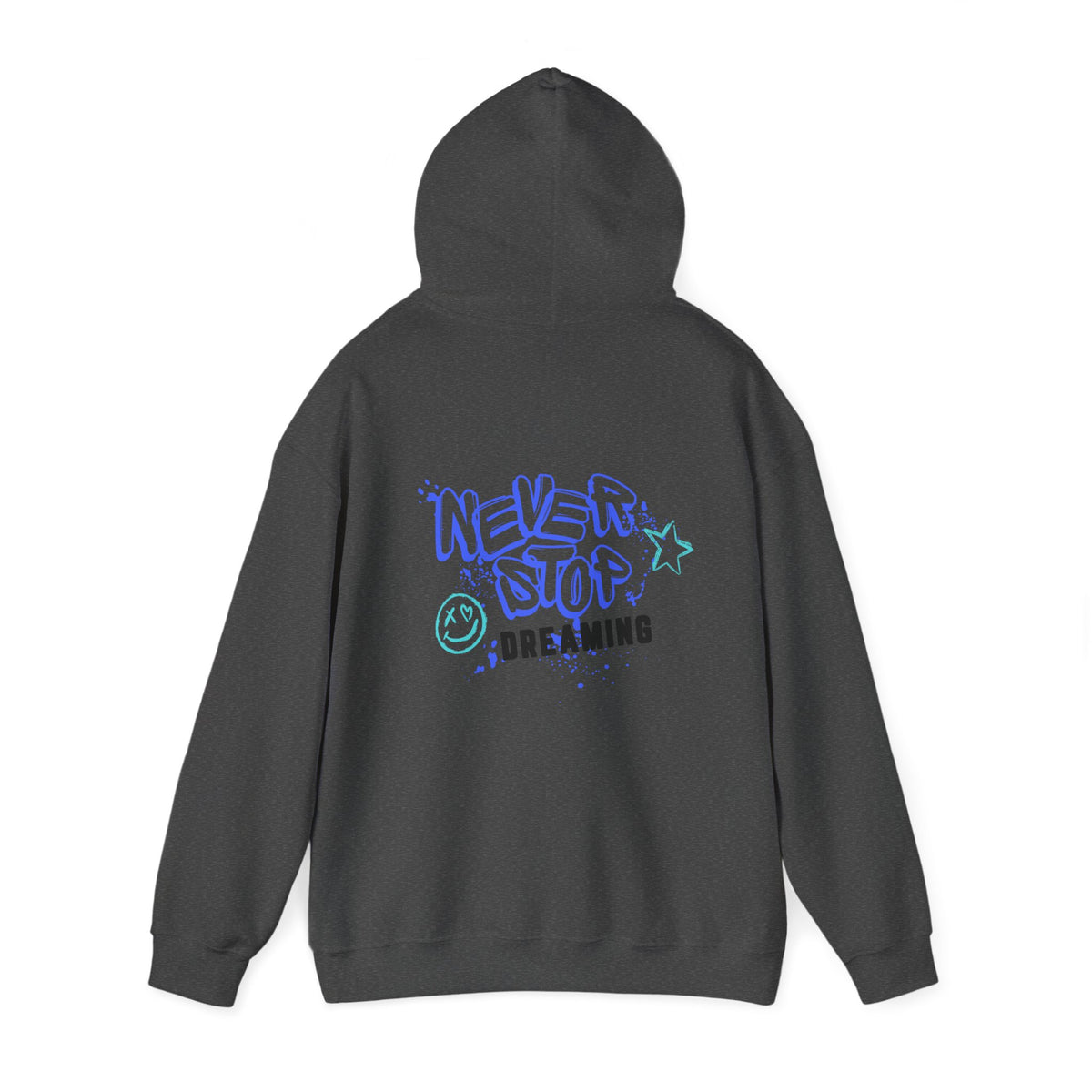 Never Stop Dreaming (printed on back) - Modern vibes - Unisex Heavy Blend™ Hooded Sweatshirt