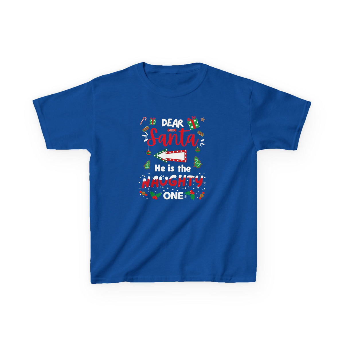 Dear Santa, He is the Naughty One - Youth/Kids Heavy Cotton Tee
