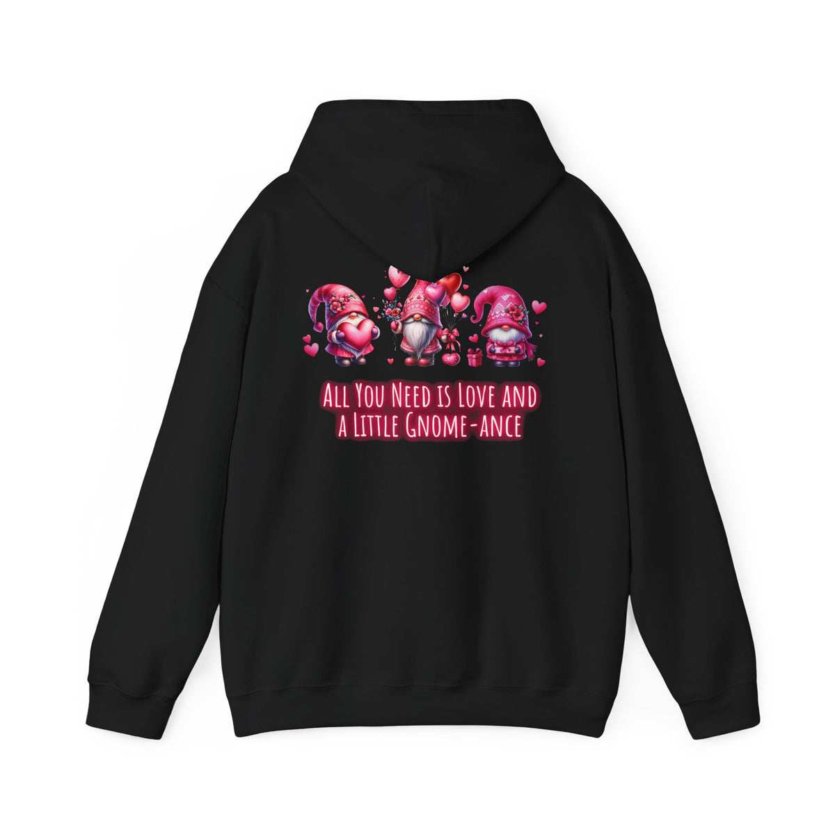 All you need is a little gnome-ance (printed on back) - Gnomes - Unisex Heavy Blend™ Hooded Sweatshirt