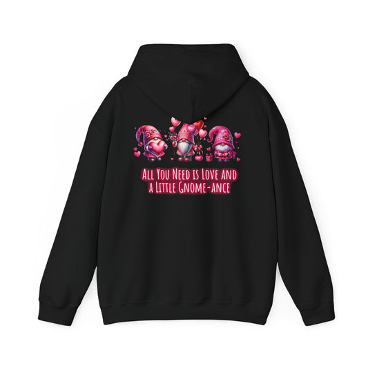 All you need is a little gnome-ance (printed on back) - Gnomes - Unisex Heavy Blend™ Hooded Sweatshirt