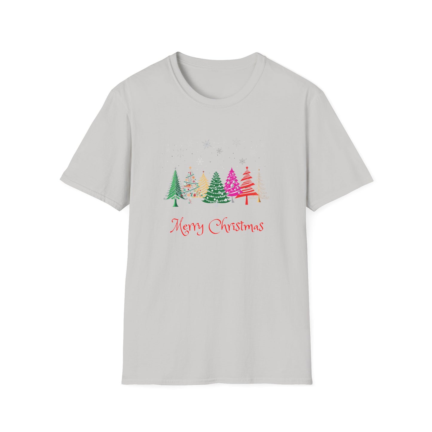 Colourful Christmas Trees - Unisex Softstyle T-Shirt