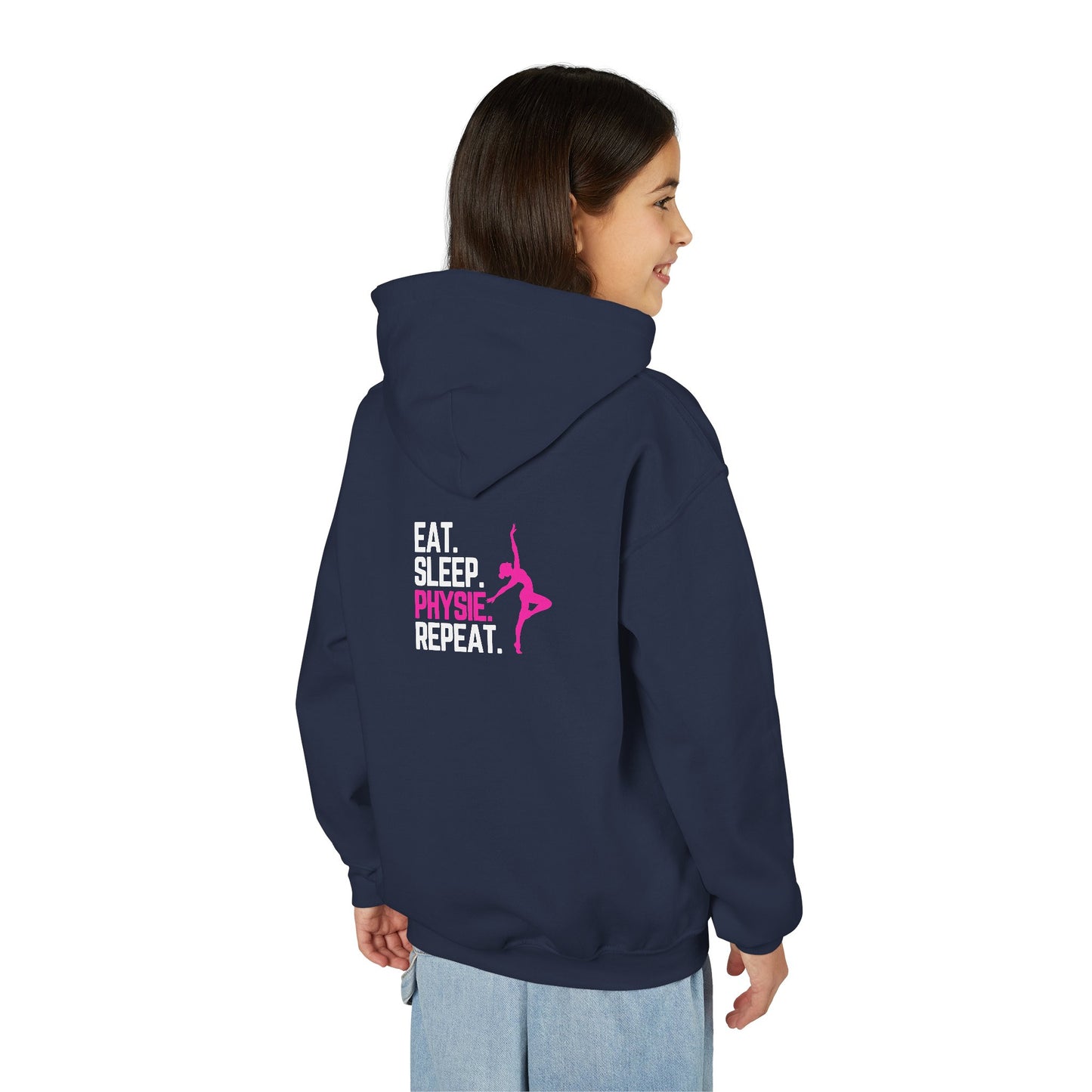 Eat Sleep Physie Repeat (printed on back) - Youth Heavy Blend Hoodie