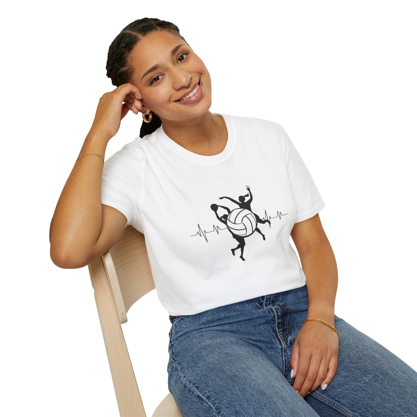 Netball heartbeat - Unisex Softstyle T-Shirt