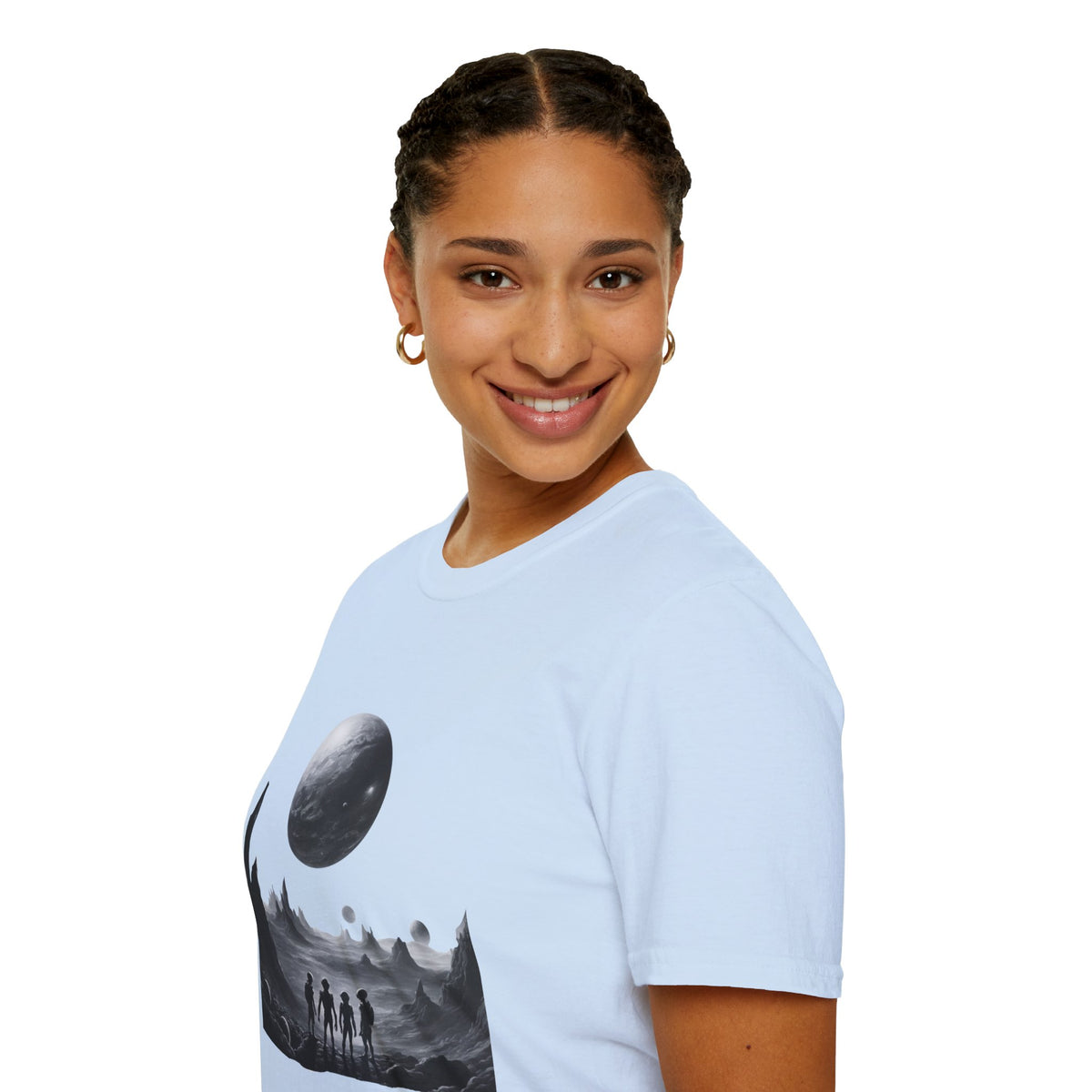 Alien moonscape - Statement Graphic - Unisex Softstyle T-Shirt