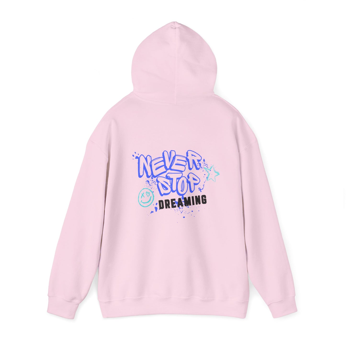 Never Stop Dreaming (printed on back) - Modern vibes - Unisex Heavy Blend™ Hooded Sweatshirt