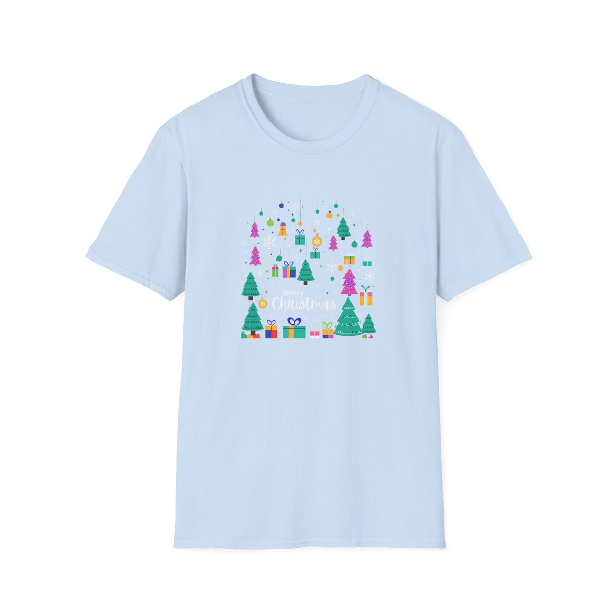 Purple and Teal Christmas - Unisex Softstyle T-Shirt
