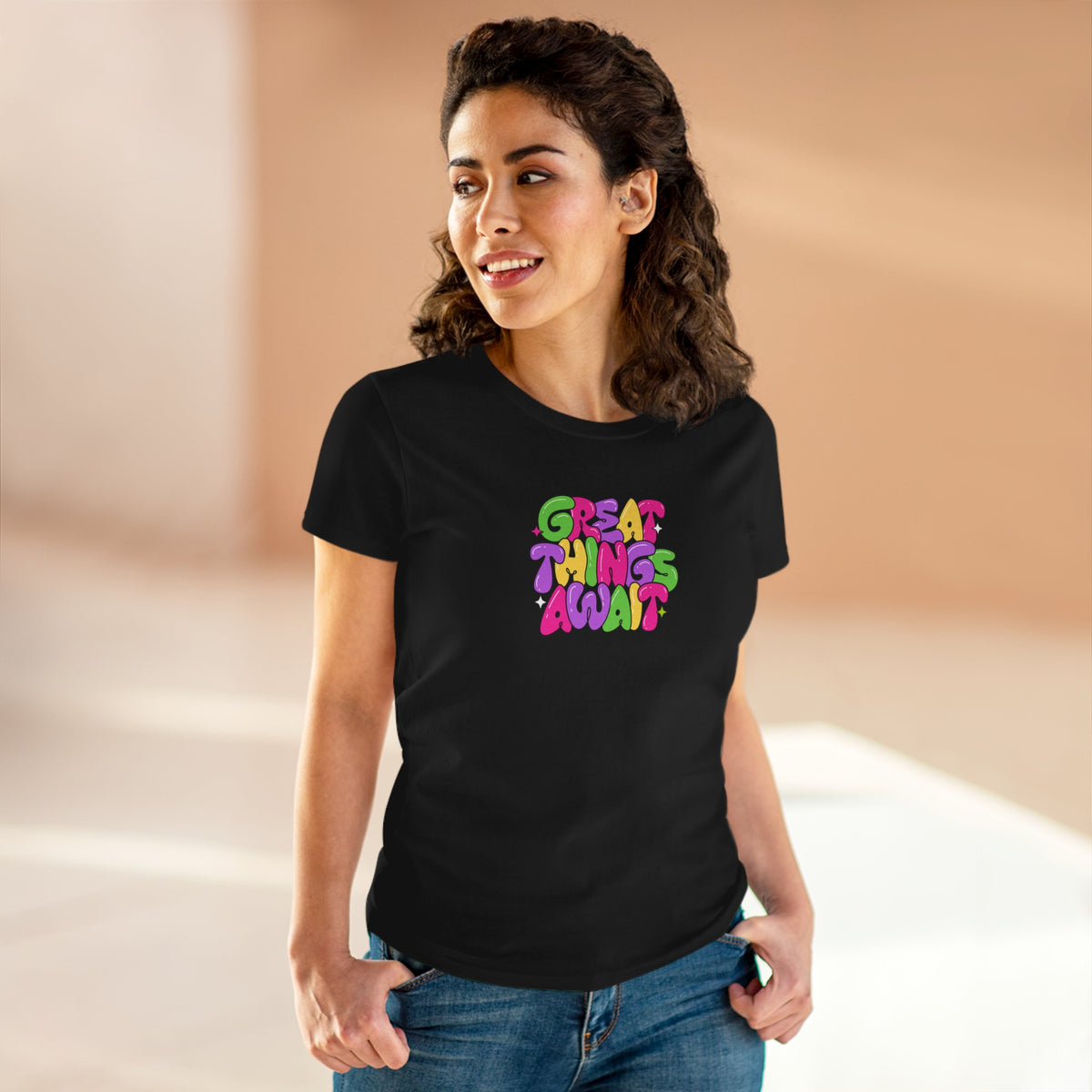 Great things await - Women's Midweight Cotton Tee