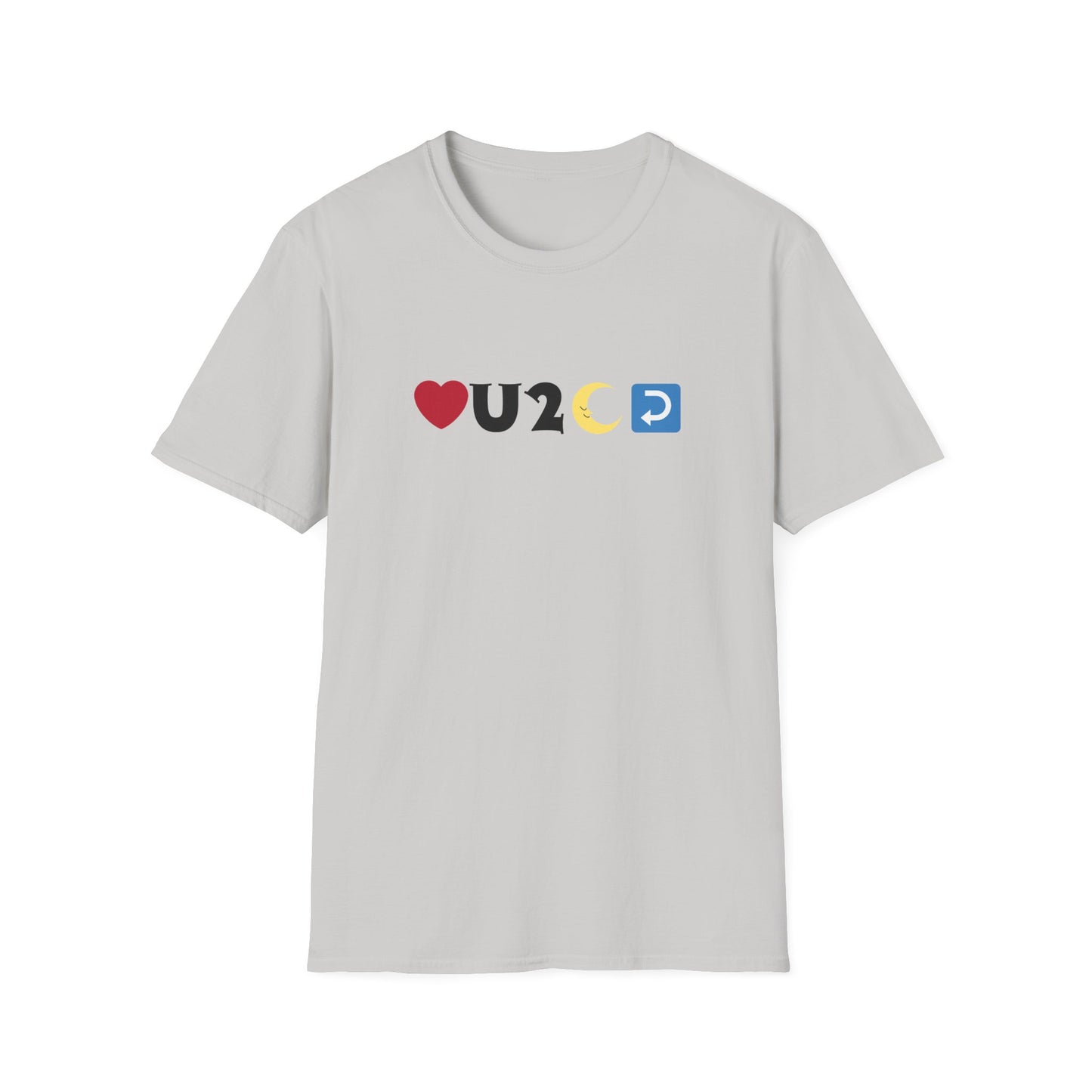 Love you to the moon and back emoji - Unisex Softstyle T-Shirt