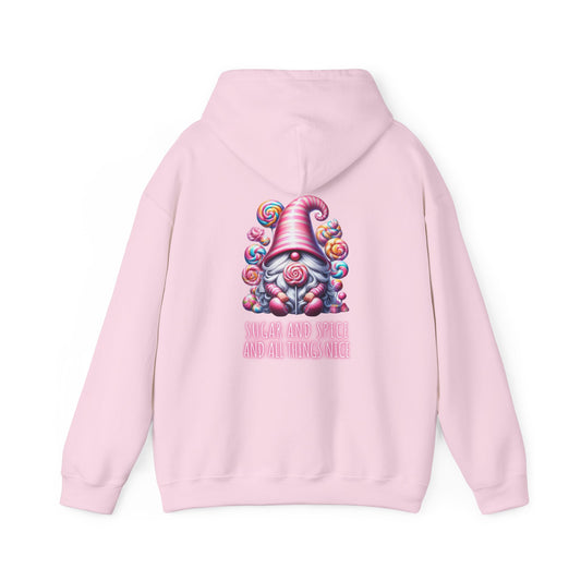 Sugar and Spice and all things nice (printed on back) - Gnome - Unisex Heavy Blend™ Hooded Sweatshirt