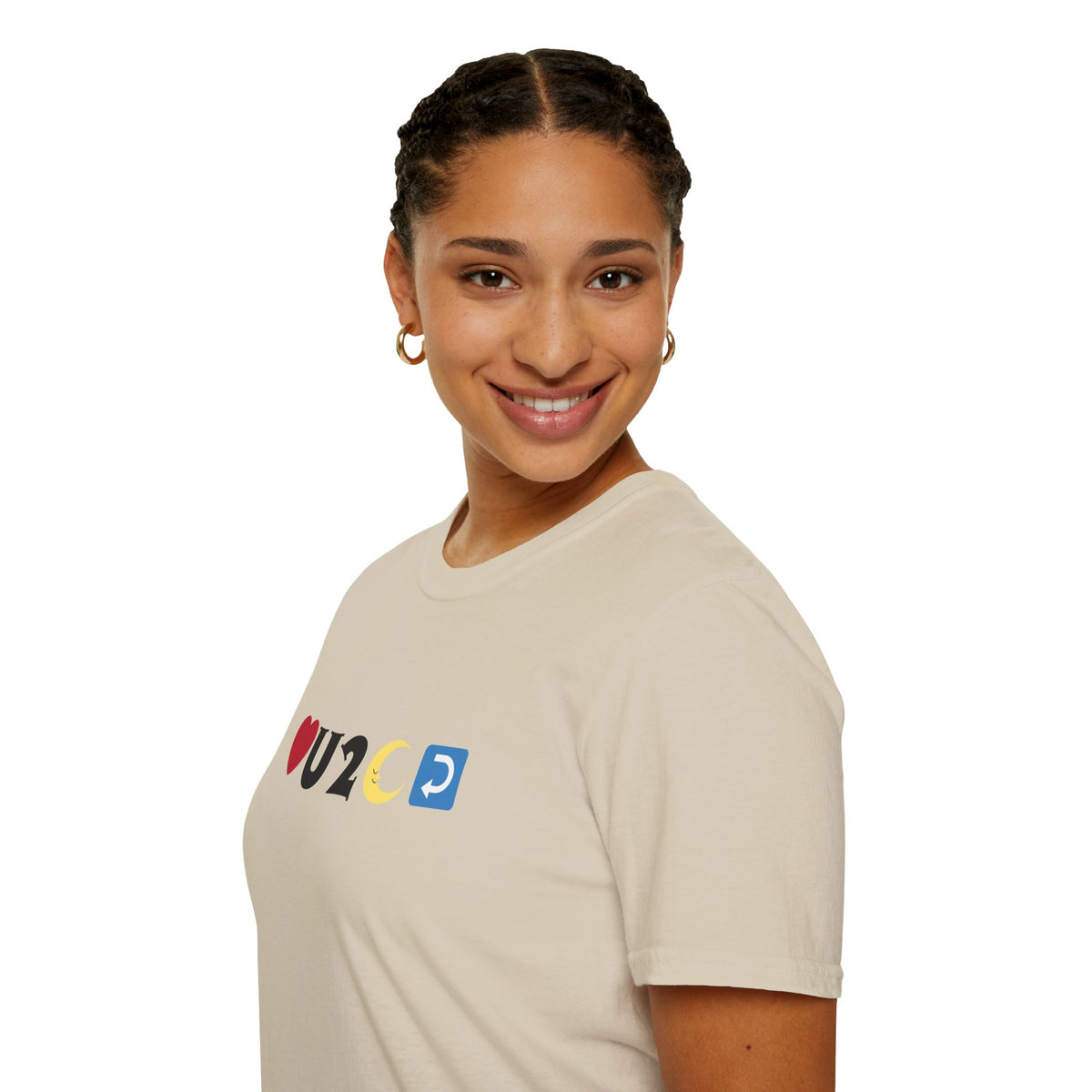 Love you to the moon and back emoji - Unisex Softstyle T-Shirt