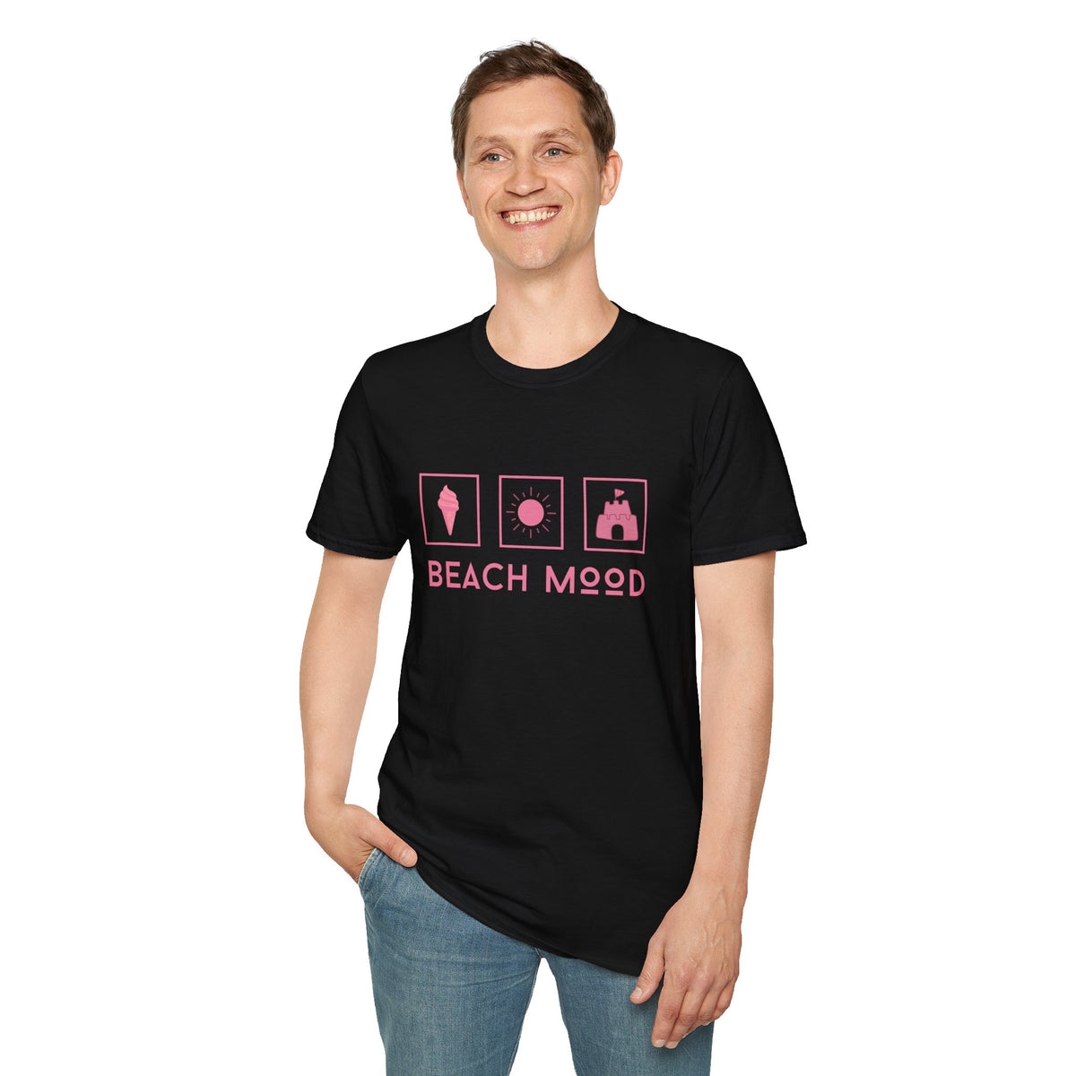 Beach Mood (pink) - Statement graphic - Unisex Softstyle T-Shirt