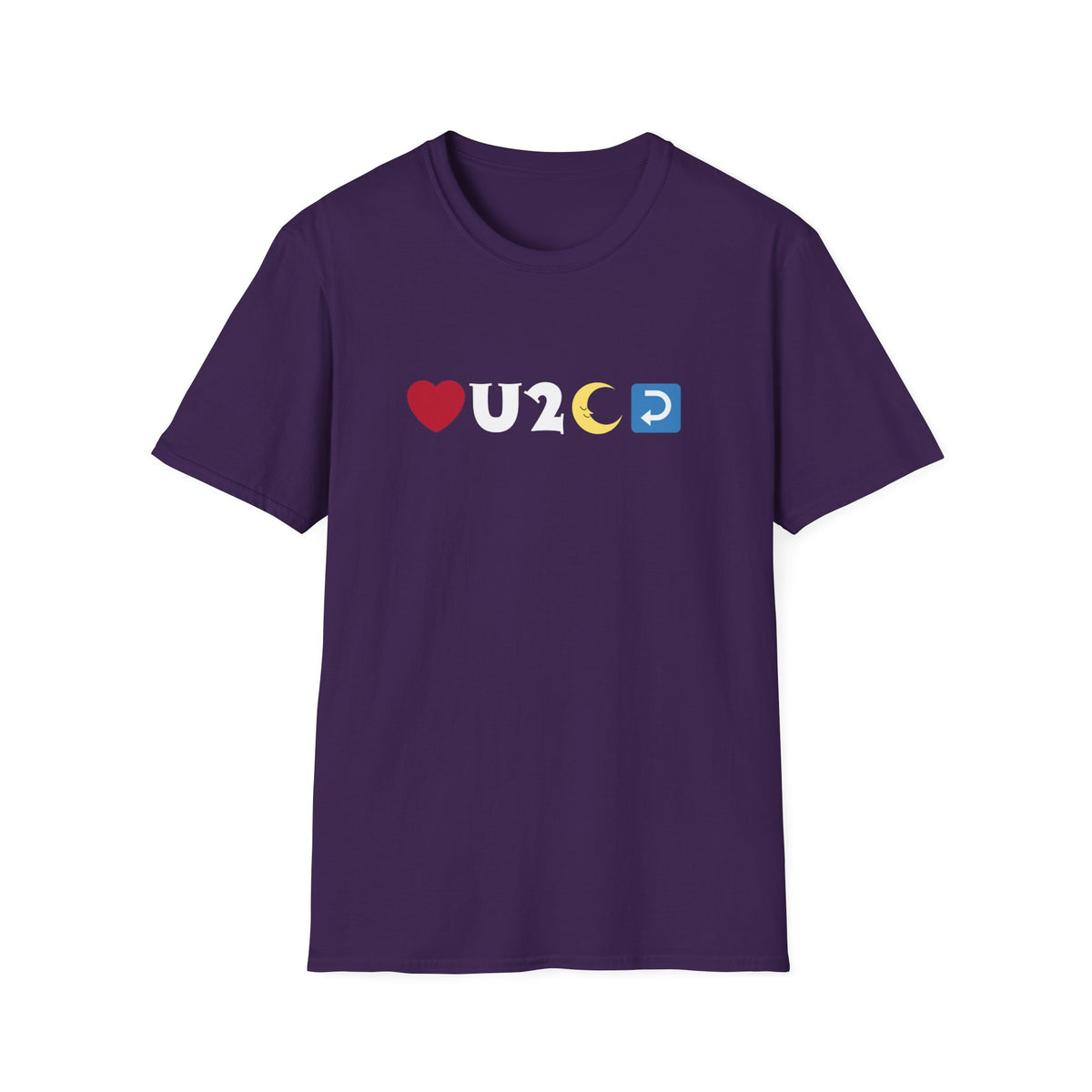 Love you to the moon and back emoji - Unisex Softstyle T-Shirt