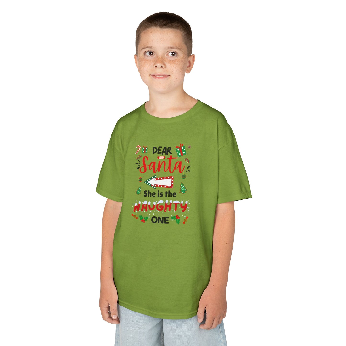 Dear Santa, She is the Naughty One - Youth/Kids Heavy Cotton Tee