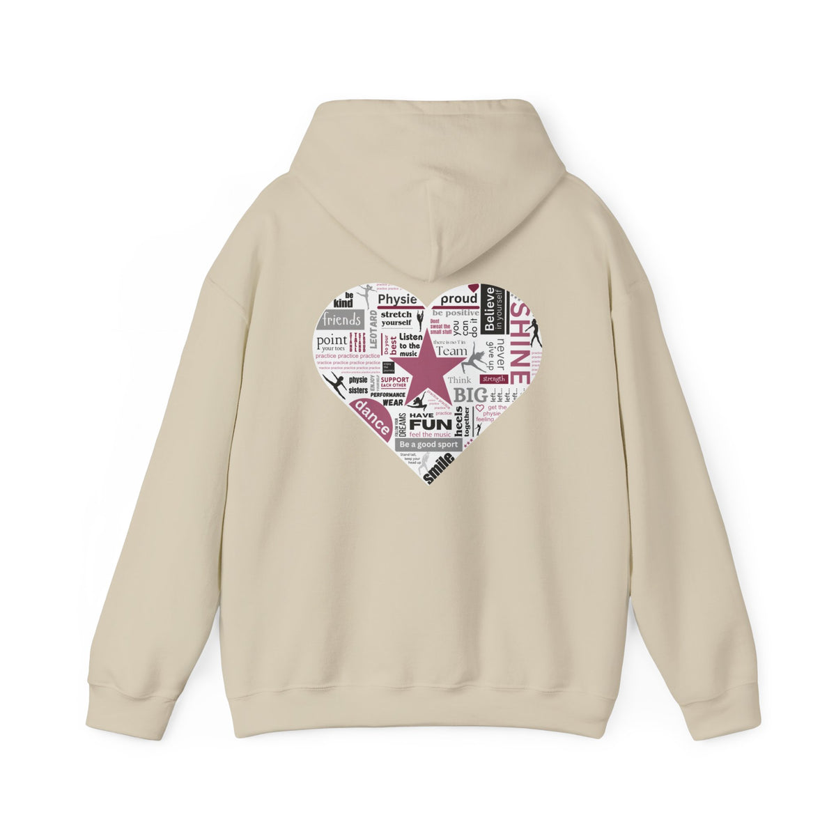 Physie heart (printed on back) - Dance/Gym - Unisex Heavy Blend™ Hooded Sweatshirt