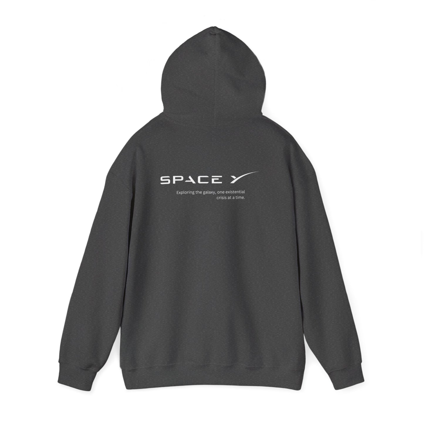 Space Y - exploring the galaxy one existential crisis at a time (printed on back) - Modern Vibes - Unisex Heavy Blend™ Hooded Sweatshirt