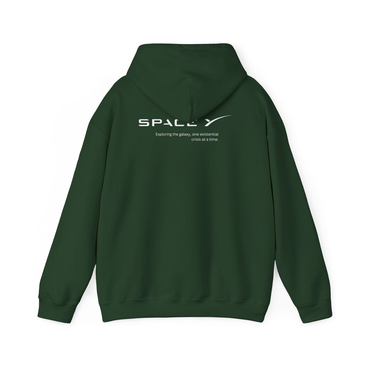 Space Y - exploring the galaxy one existential crisis at a time (printed on back) - Modern Vibes - Unisex Heavy Blend™ Hooded Sweatshirt