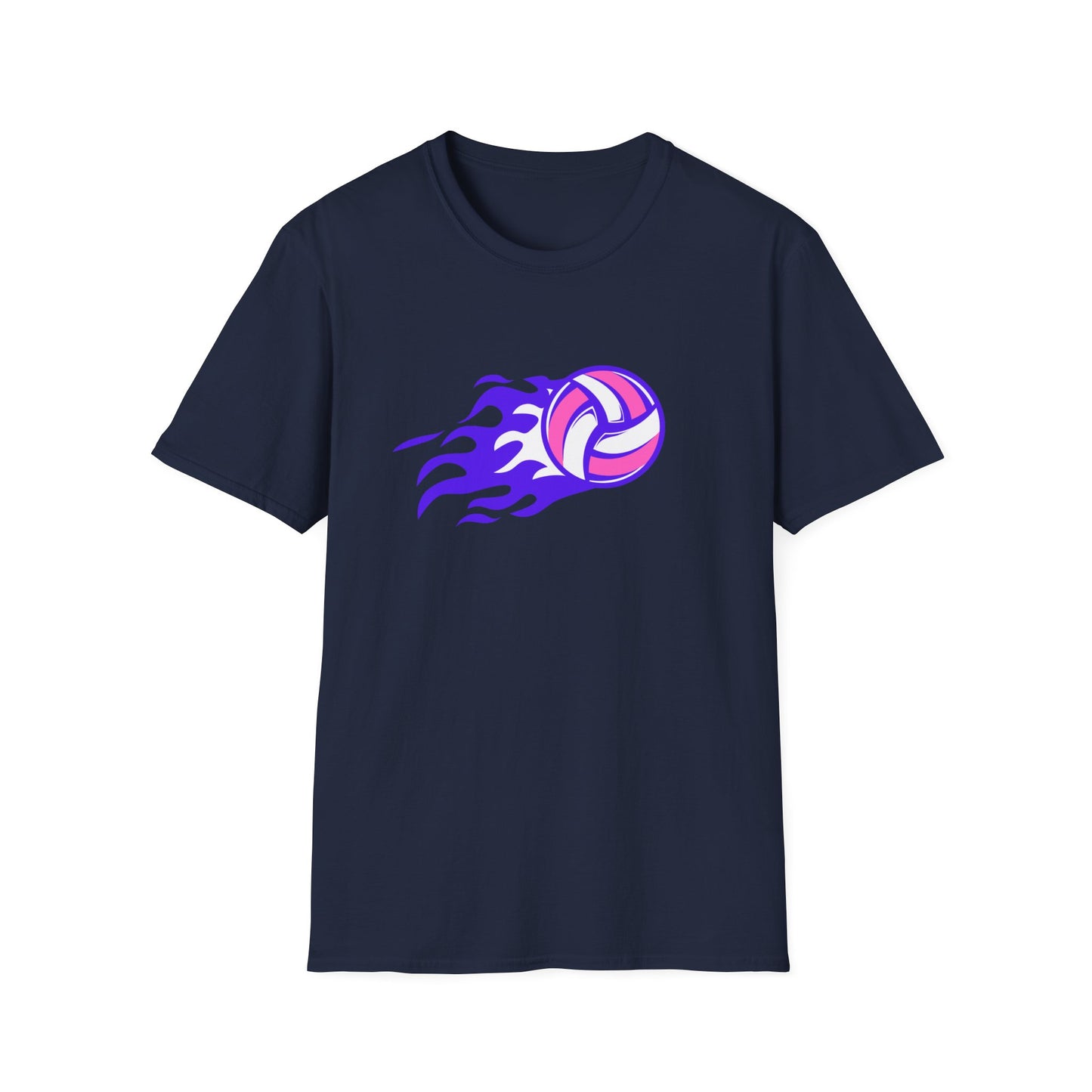 Volleyball Flame (purple) - Unisex Softstyle T-Shirt