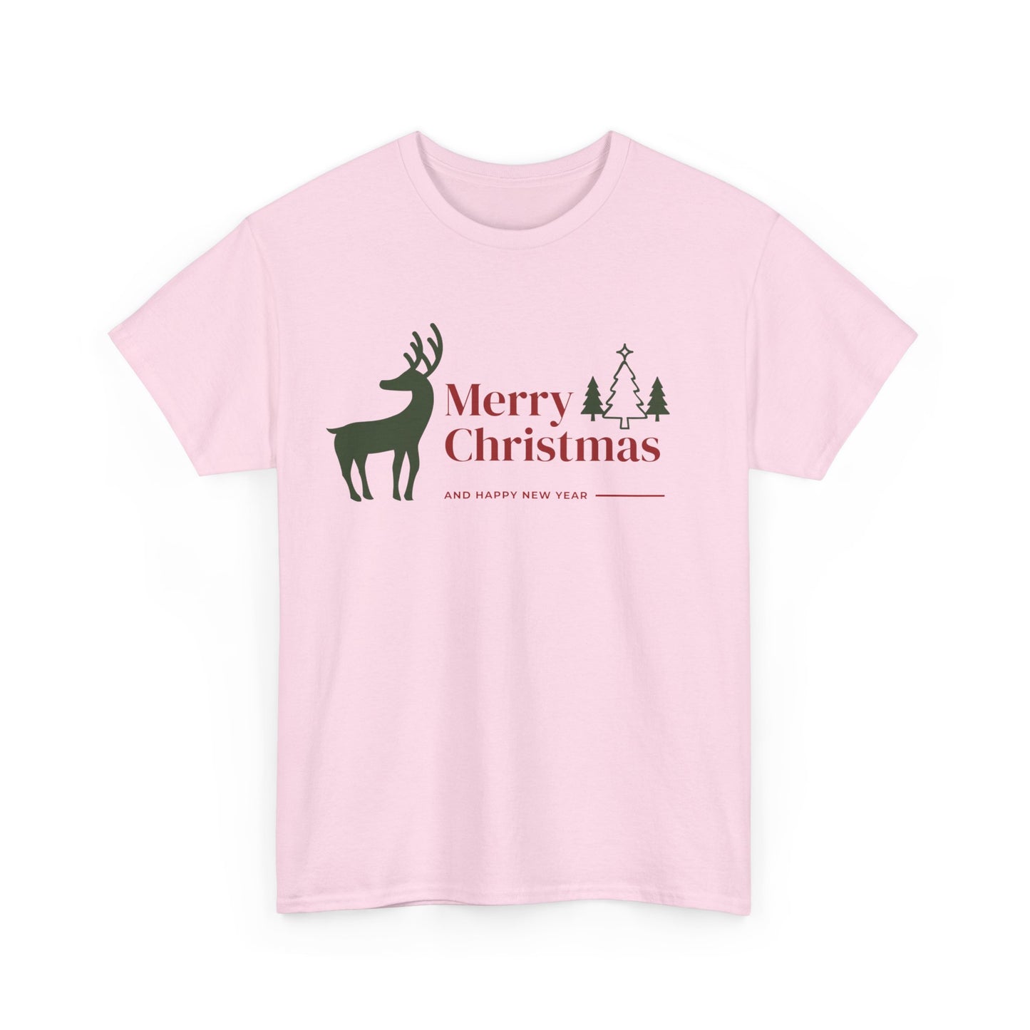 Merry Christmas Deer - Unisex Heavy Cotton Tee
