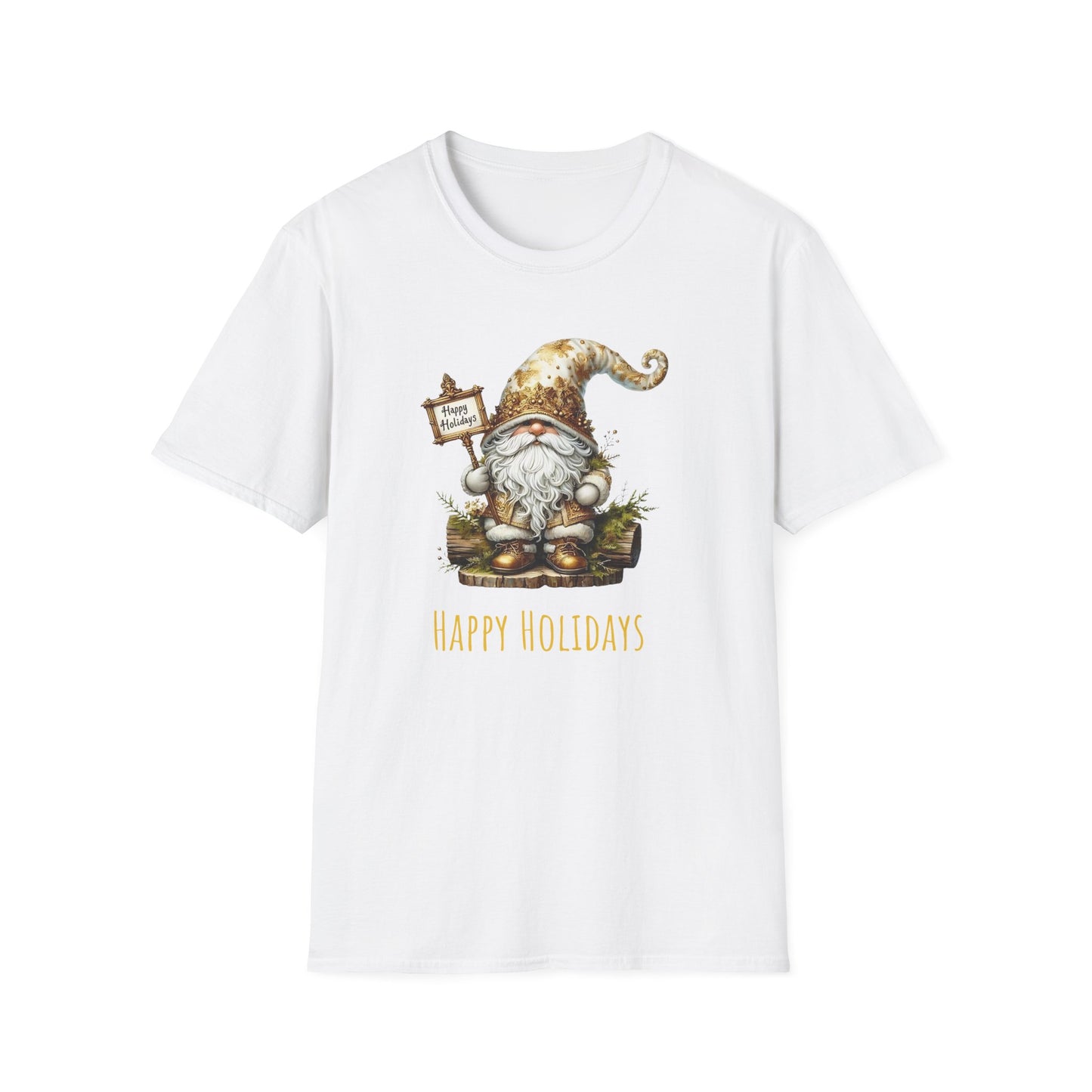 Happy Holidays (gnome) - Christmas- Unisex Softstyle T-Shirt
