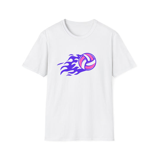 Volleyball Flame (purple) - Unisex Softstyle T-Shirt