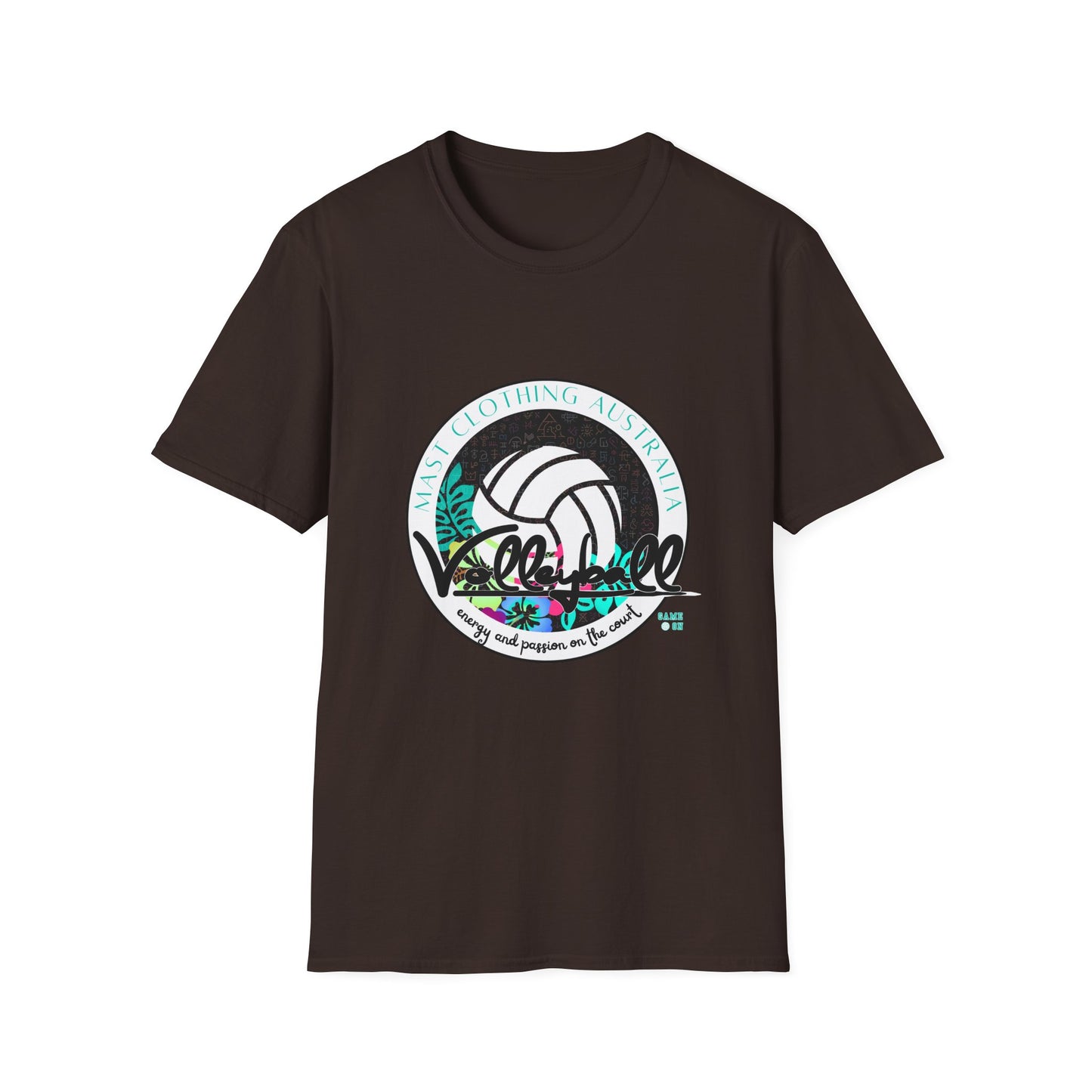 Volleyball graphic (teal) - Unisex Softstyle T-Shirt