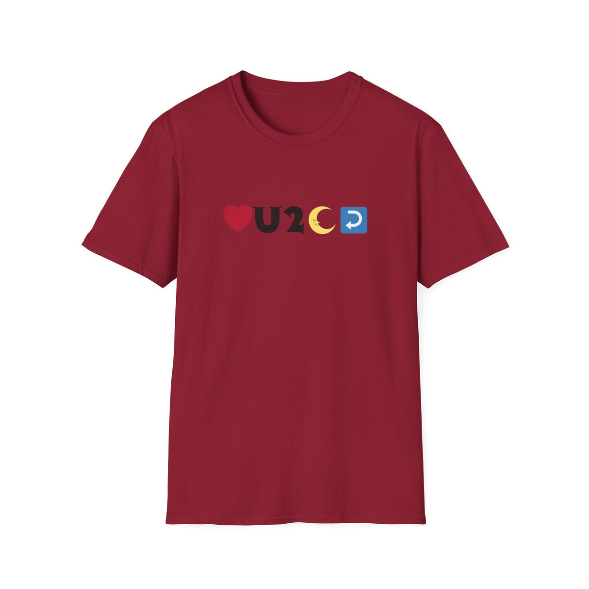 Love you to the moon and back emoji - Unisex Softstyle T-Shirt