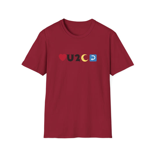 Love you to the moon and back emoji - Unisex Softstyle T-Shirt
