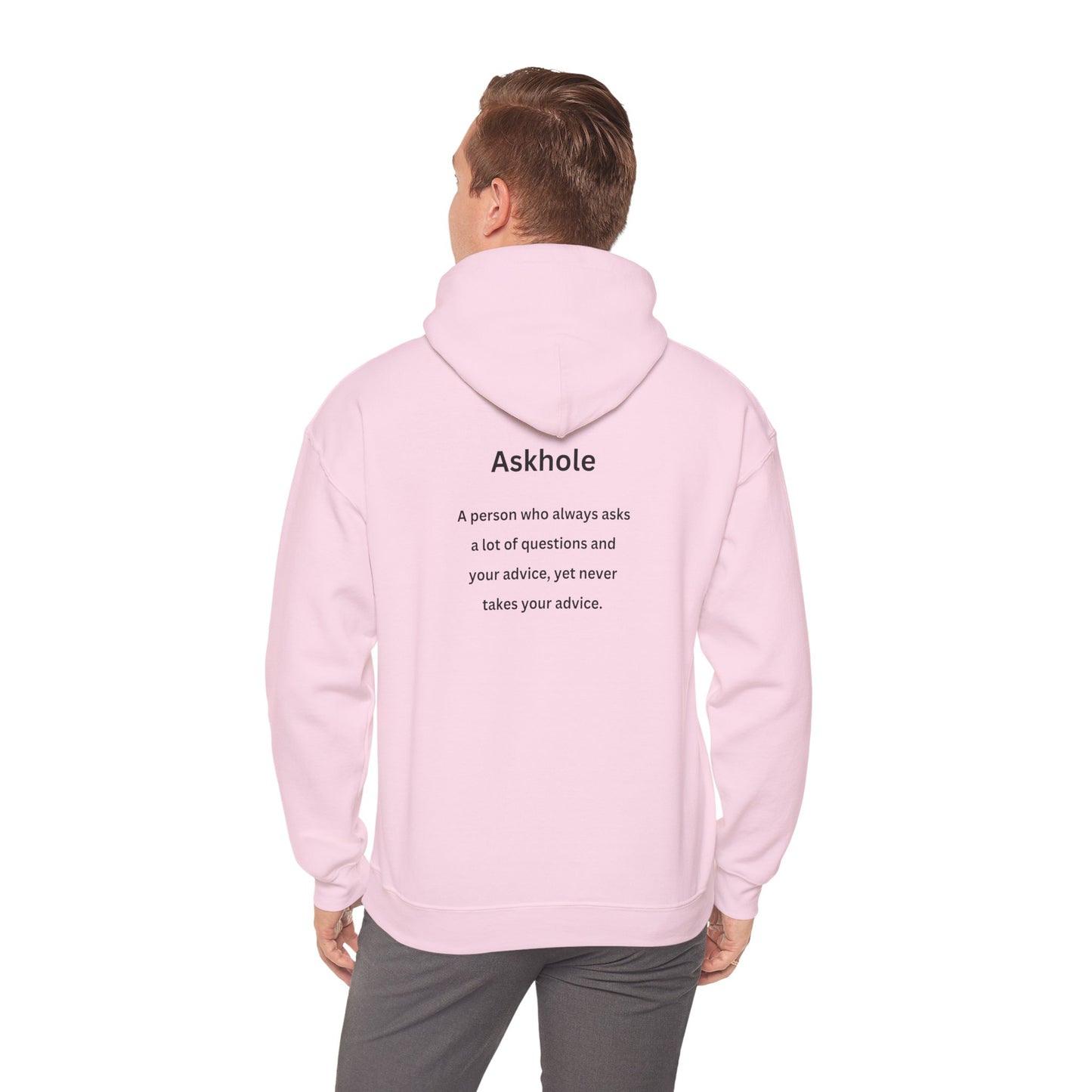 Askhole (printed on back) - Unisex Heavy Blend™ Hooded Sweatshirt