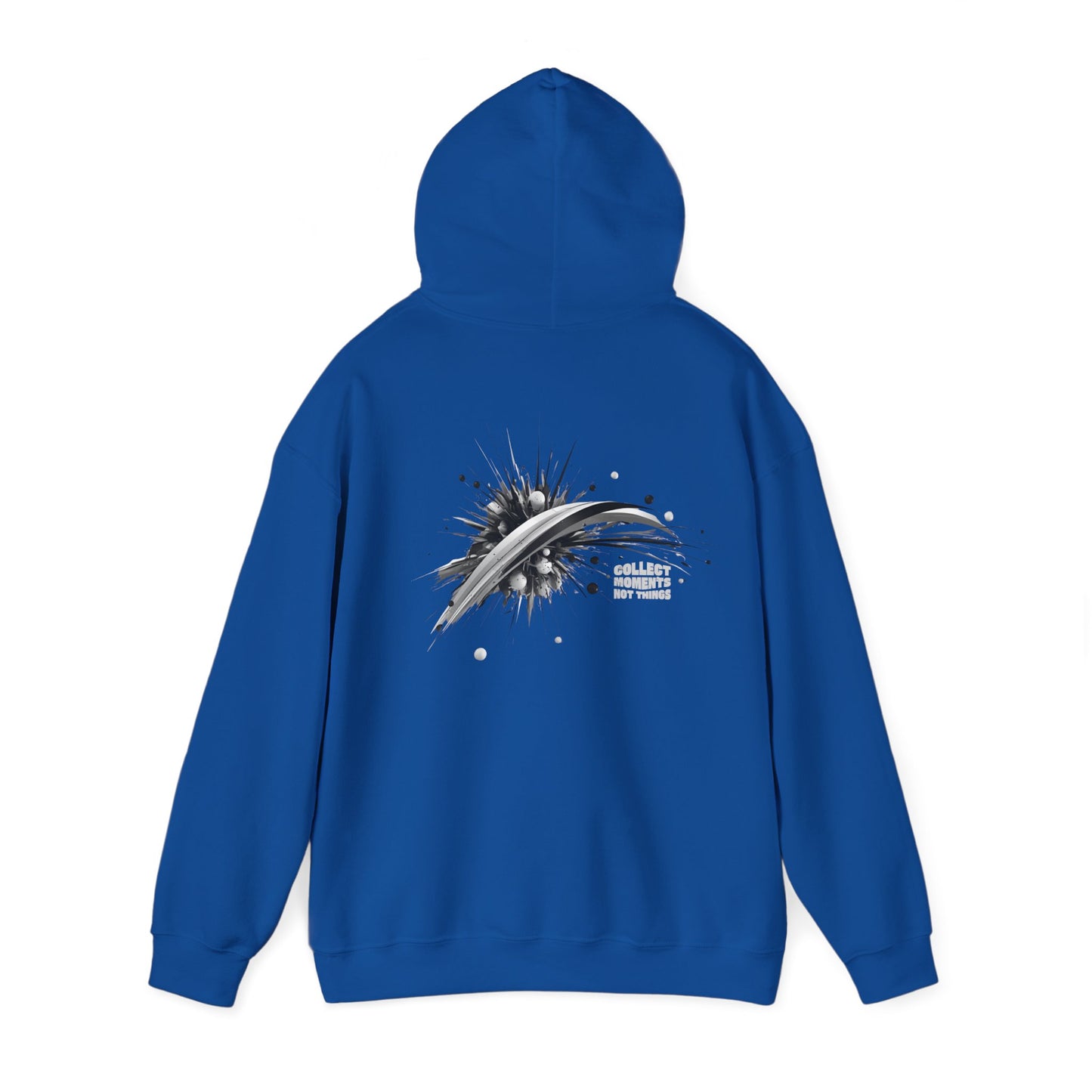 Collect moments not things Splash (printed on back) - Modern Vibes - Unisex Heavy Blend™ Hooded Sweatshirt