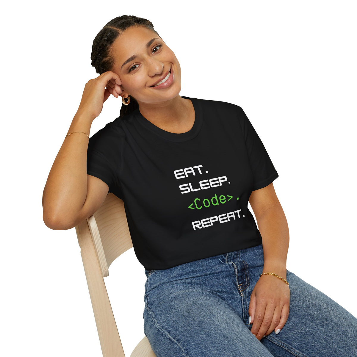 Eat Sleep Code Repeat - Tech - Unisex Softstyle T-Shirt