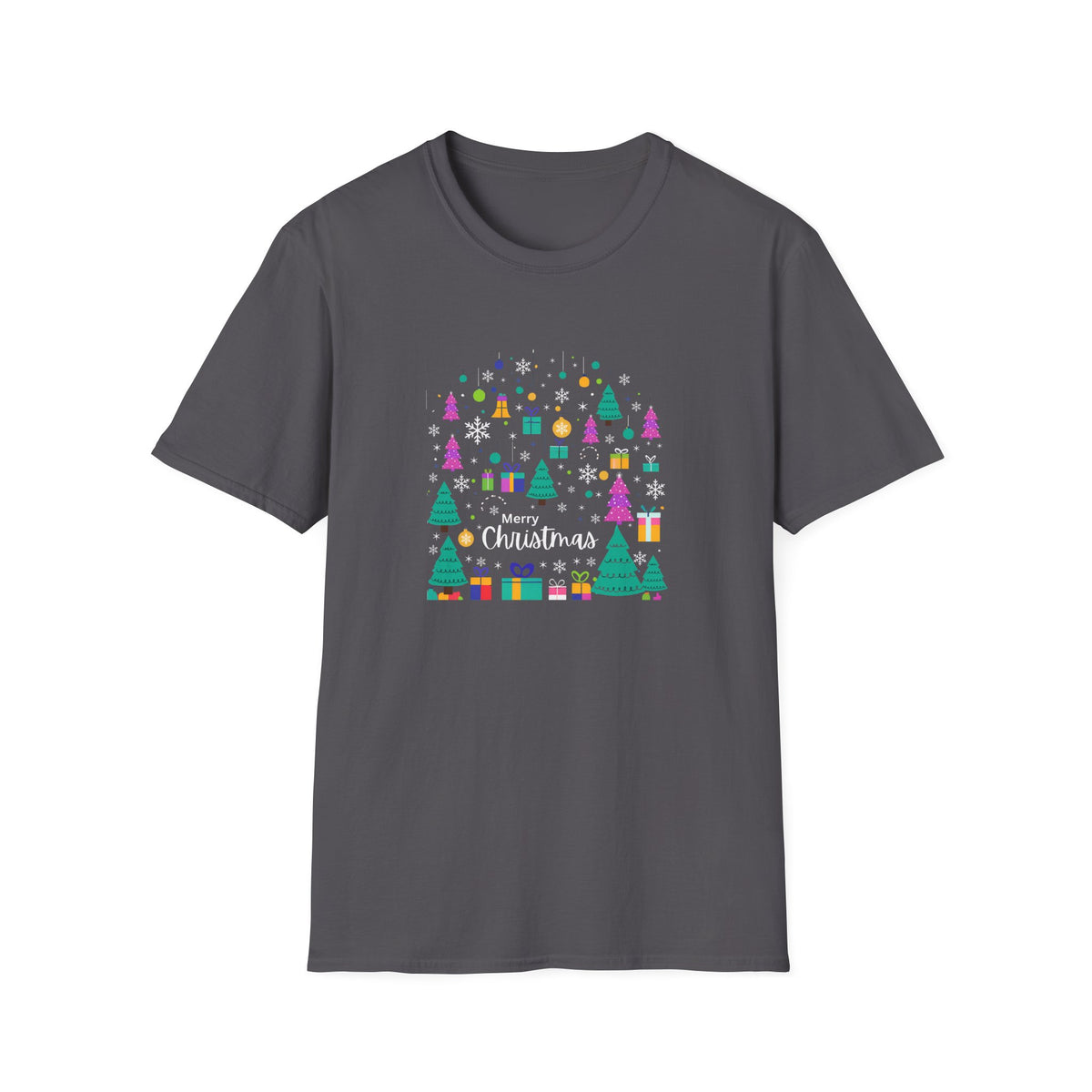 Purple and Teal Christmas - Unisex Softstyle T-Shirt