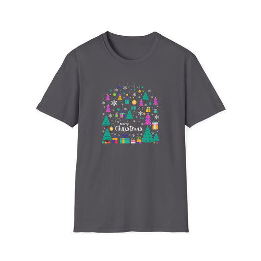 Purple and Teal Christmas - Unisex Softstyle T-Shirt
