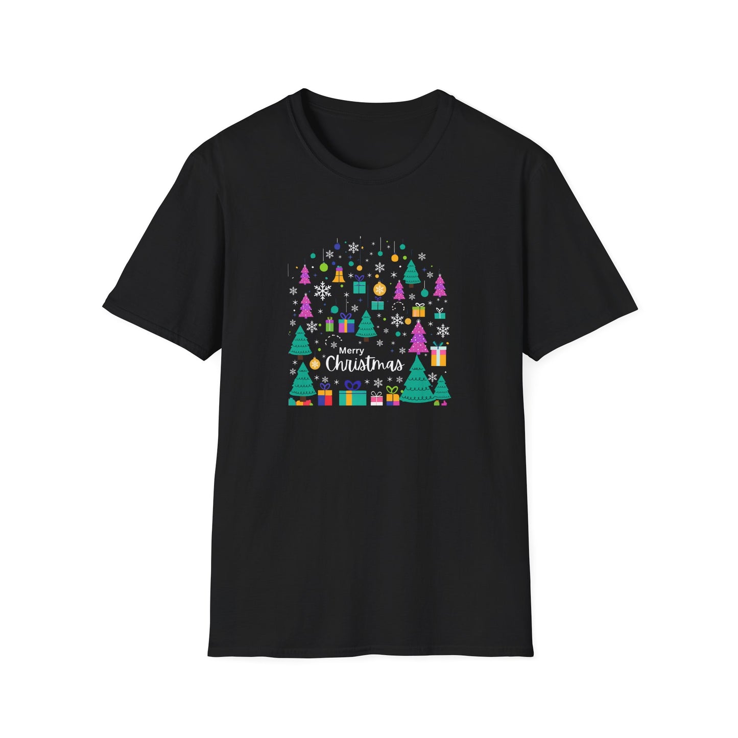 Purple and Teal Christmas - Unisex Softstyle T-Shirt