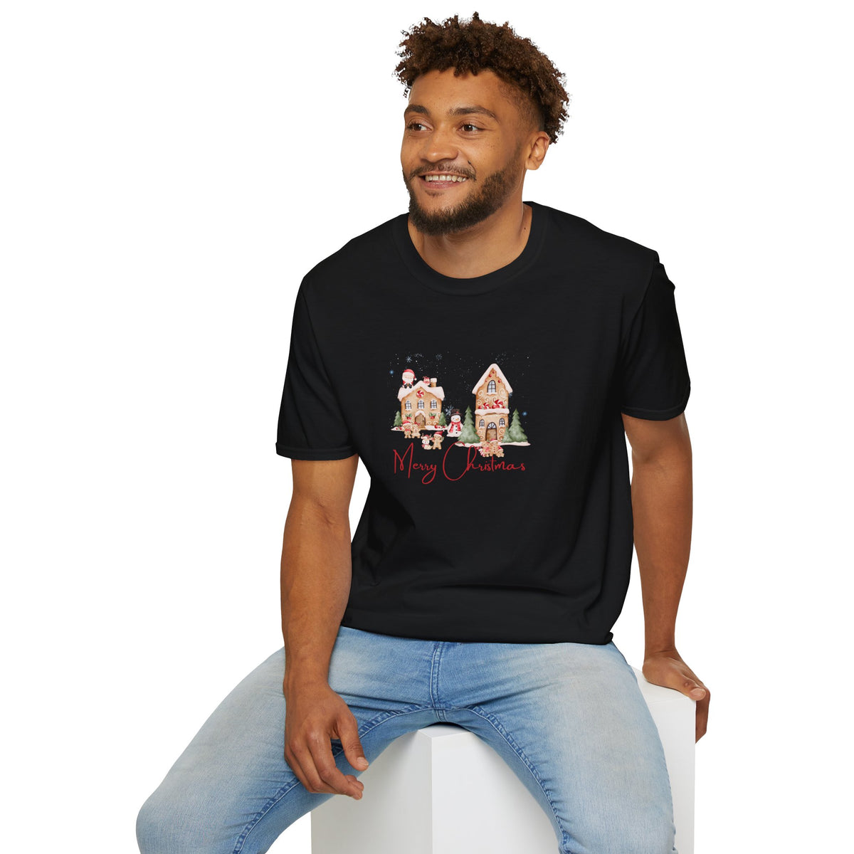 Gingerbread Scene - Unisex Softstyle T-Shirt