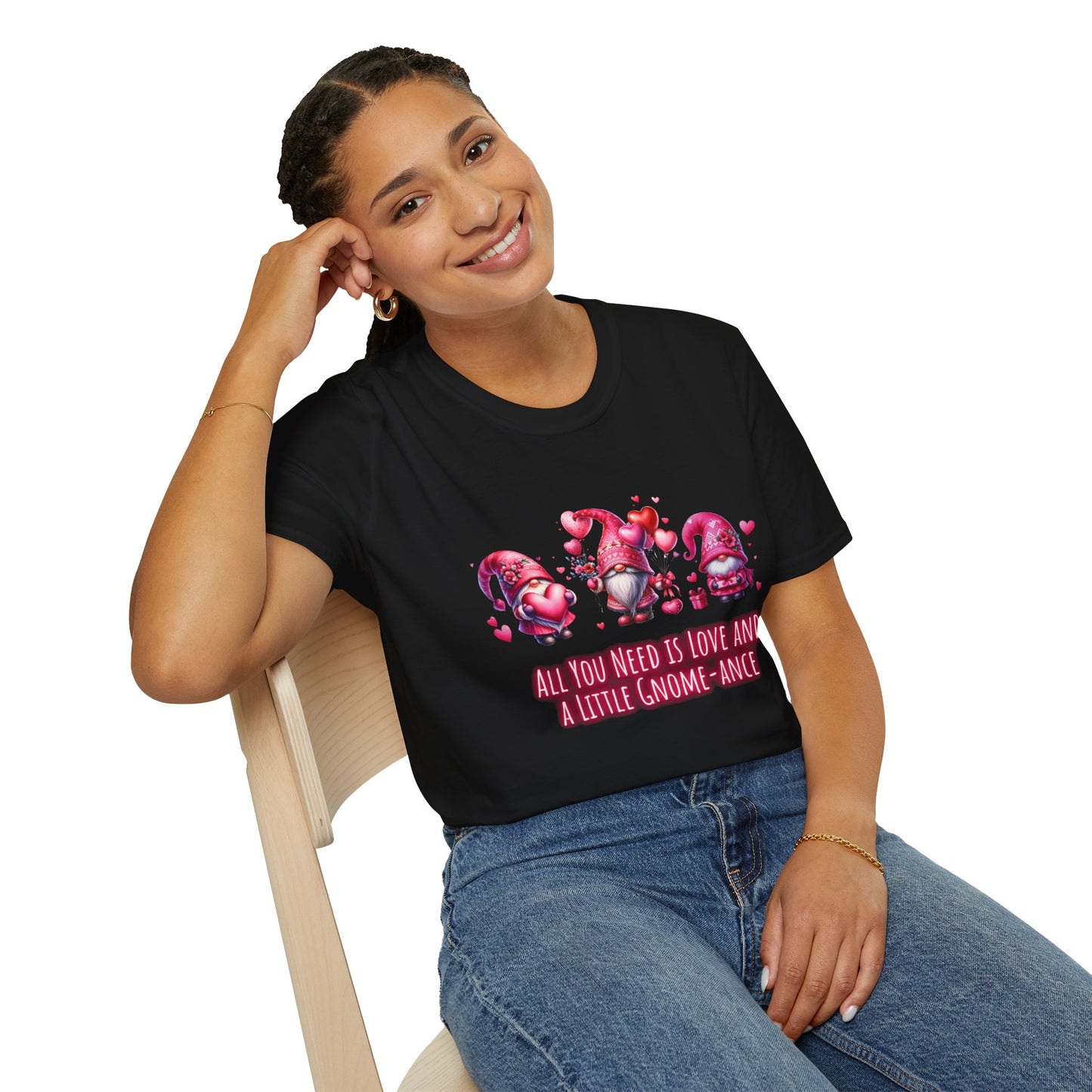 All you need is love and a little gnome-ance - Unisex Softstyle T-Shirt