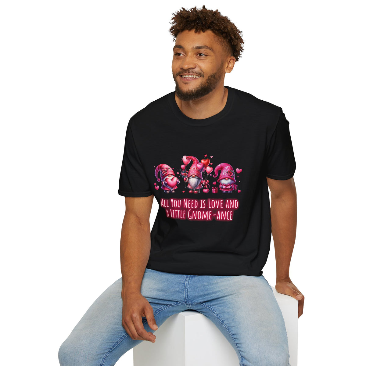 All you need is love and a little gnome-ance - Unisex Softstyle T-Shirt
