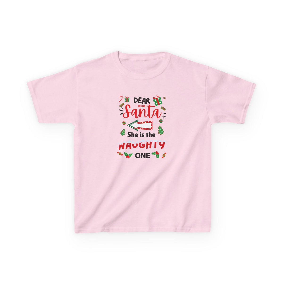 Dear Santa, She is the Naughty One - Youth/Kids Heavy Cotton Tee