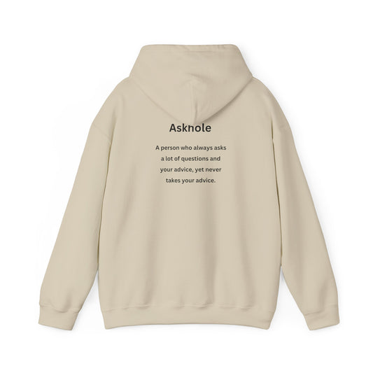 Askhole (printed on back) - Unisex Heavy Blend™ Hooded Sweatshirt