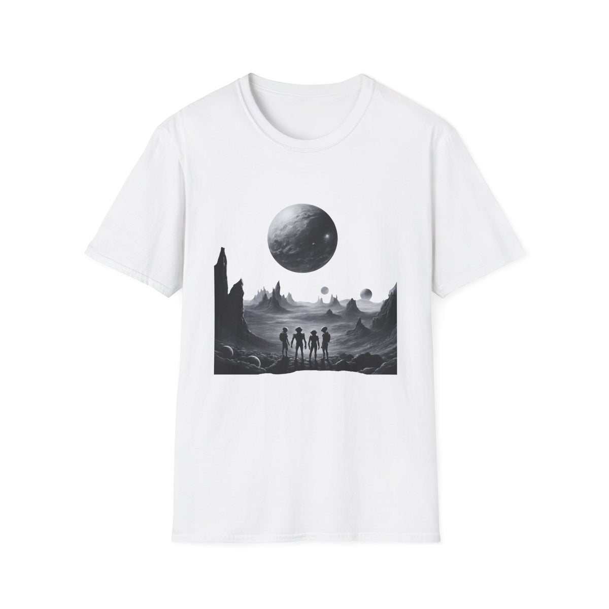 Alien moonscape - Statement Graphic - Unisex Softstyle T-Shirt