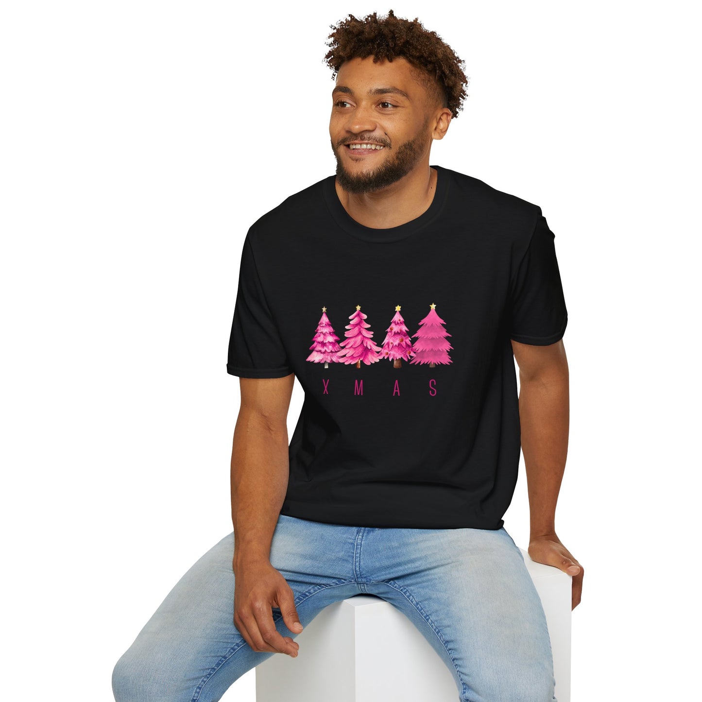 XMAS trees (pink) - Unisex Softstyle T-Shirt