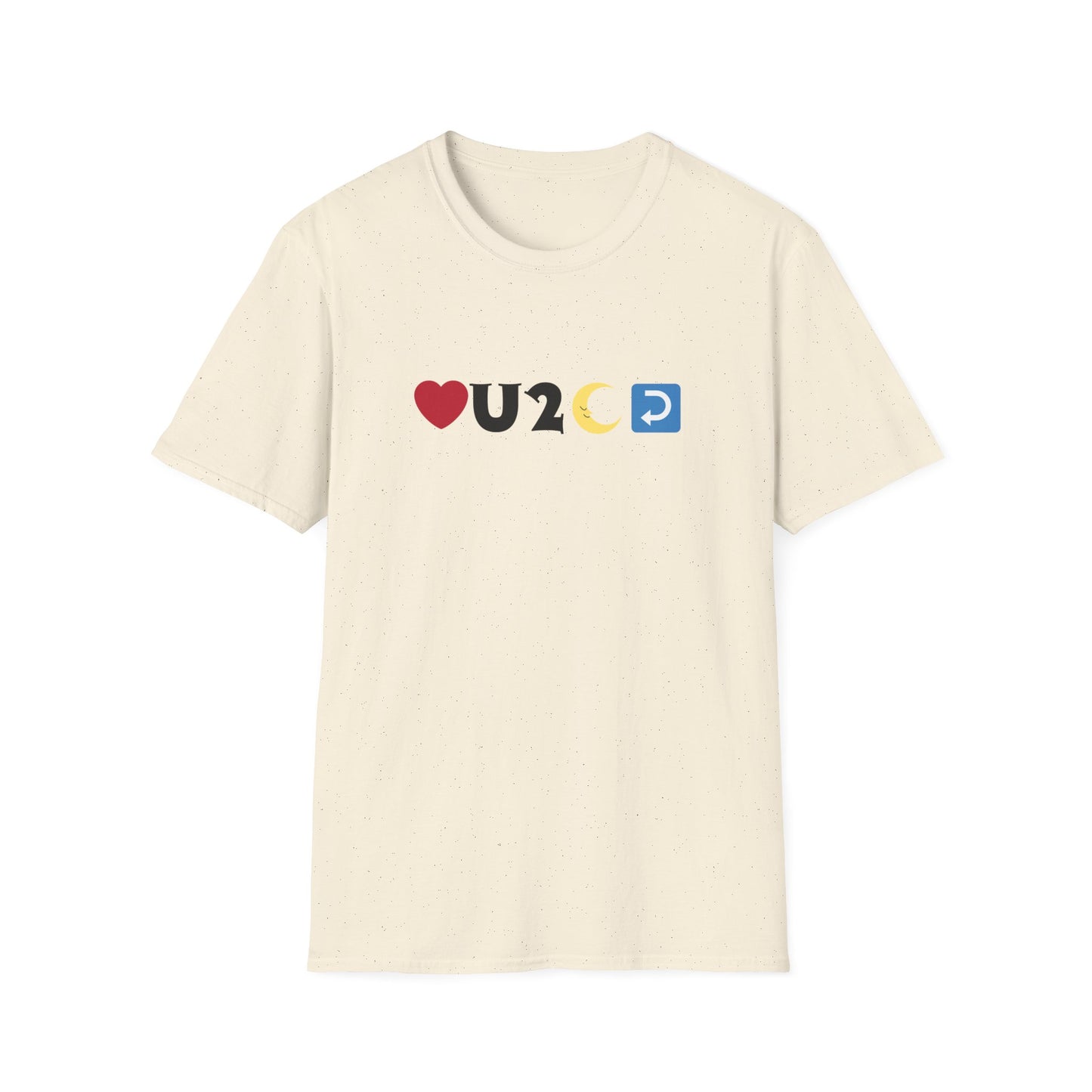 Love you to the moon and back emoji - Unisex Softstyle T-Shirt