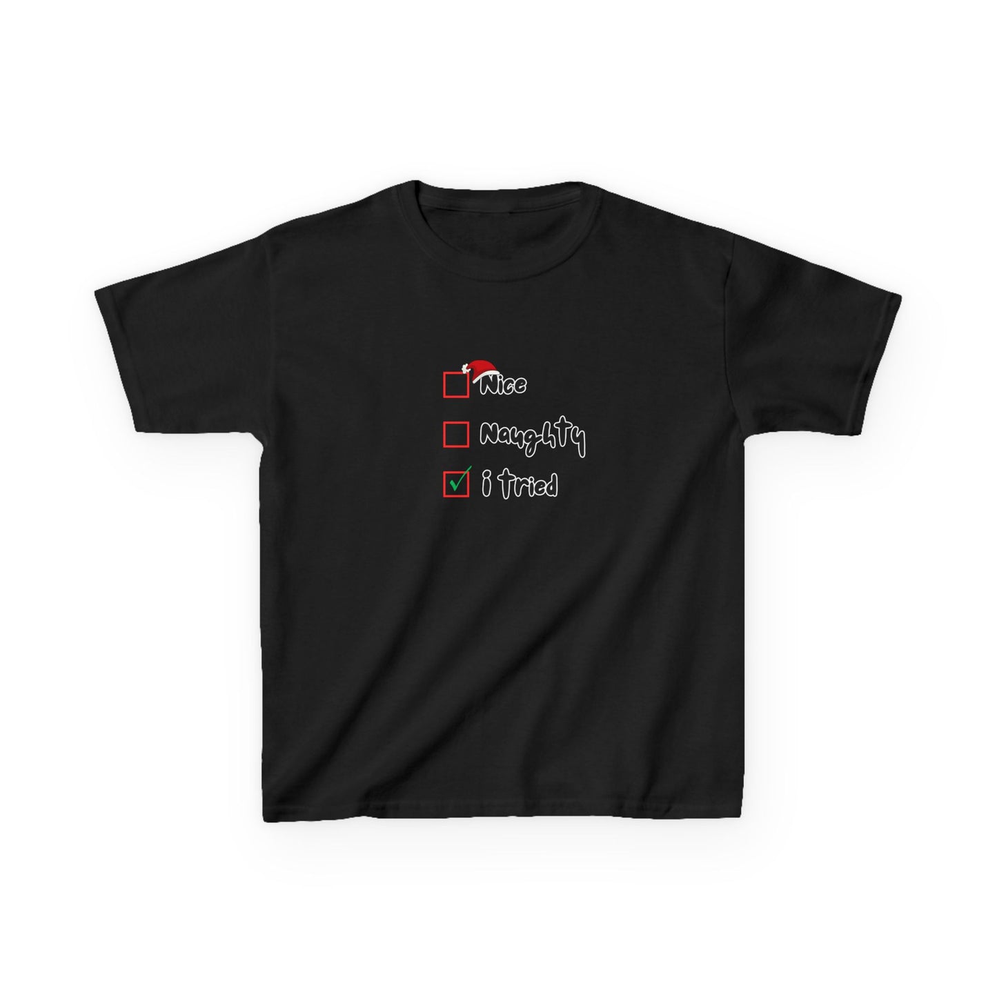 Nice, Naughty, I Tried - Youth/Kids Heavy Cotton Tee