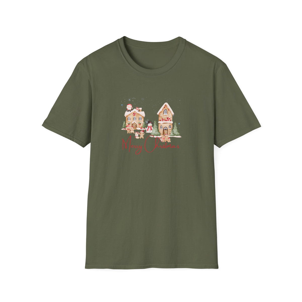 Gingerbread Scene - Unisex Softstyle T-Shirt