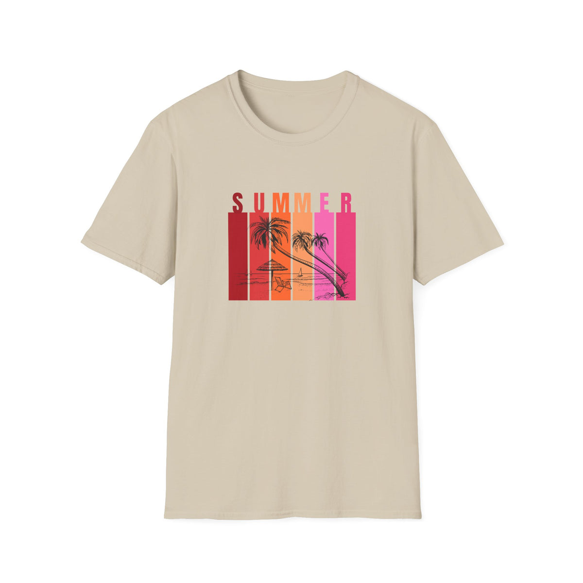 Summer (red bars) - Unisex Softstyle T-Shirt
