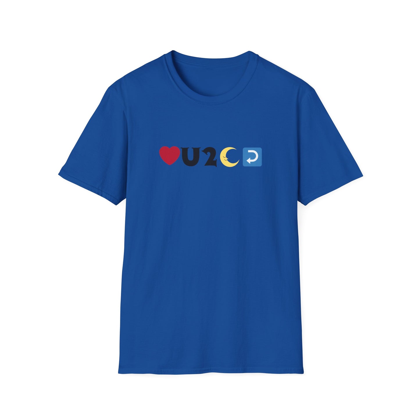 Love you to the moon and back emoji - Unisex Softstyle T-Shirt