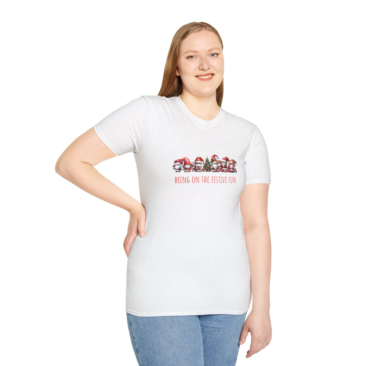 Bring on the Festive Fun Gnomes - Christmas- Unisex Softstyle T-Shirt