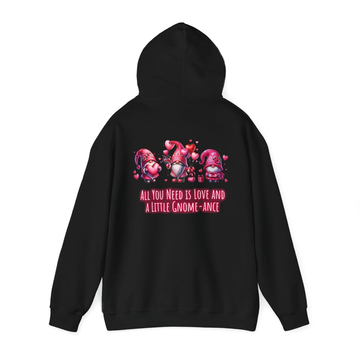 All you need is a little gnome-ance (printed on back) - Gnomes - Unisex Heavy Blend™ Hooded Sweatshirt