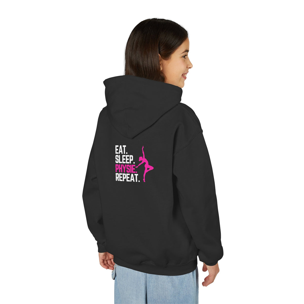 Eat Sleep Physie Repeat (printed on back) - Youth Heavy Blend Hoodie