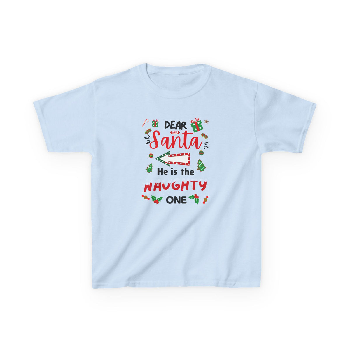 Dear Santa, He is the Naughty One - Youth/Kids Heavy Cotton Tee